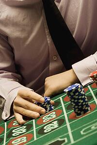 Man playing roulette