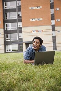 Man working on a laptop