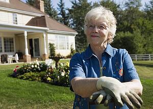 Senior woman gardening