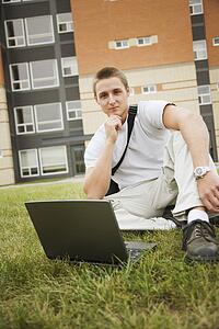 Young man working on computer