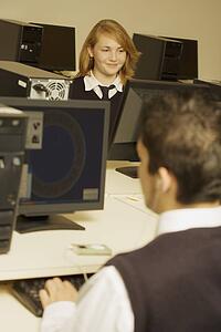 Students working in computer lab