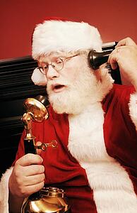 Santa talking on the phone