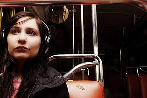 Teen with headphones