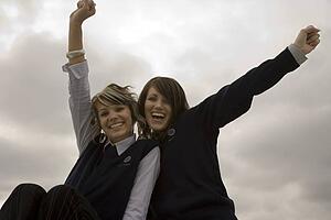 Students cheering