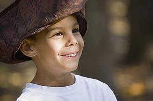Boy wearing a pirate hat