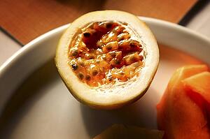 Inside of a Passion fruit