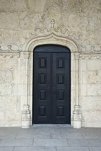 Exterior view of building in Lisbon, Portugal.