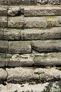 Close-up of crumbling steps in Lisbon, Portugal.