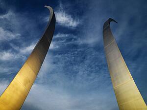 Two spires of Air Force Memorial in Arlington, Virginia