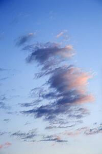 Blue sky and clouds at dusk over Maui, Hawaii, USA.