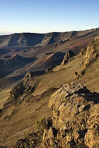 Aerial of landscape in Haleakala National Park, Maui, Hawaii.