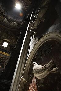 Interior of St. Peter's Basilica in Rome, Italy.