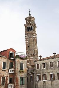 Buildings with tower in Venice, Italy.