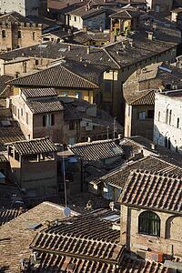 Terra cotta rooftops, Siena, Italy.