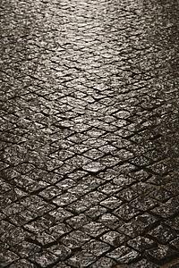 Stone inlayed street in Lisbon, Portugal