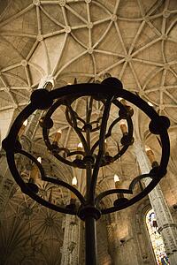 Interior of Mosteiro dos Jeronimos in Lisbon, Portugal.