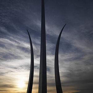 Three spires of Air Force Memorial in Arlington Virginia USA
