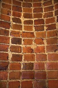 Curved brick wall