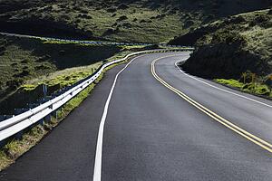 Winding road in Haleakala National Park, Maui, Hawaii.