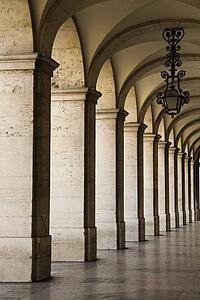 Colonnade in Lisbon, Portugal.