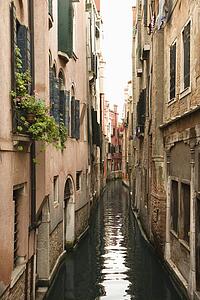 Canal with buildings in Venice, Italy.