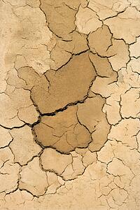 Close-up of dry, cracked dirt