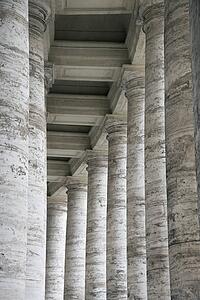 Several marble columns in Rome, Italy.
