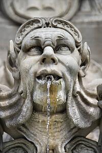 Statue fountain in Rome, Italy.