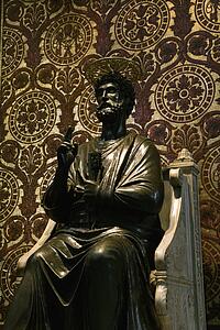 Saint Peter Enthroned statue in Saint Peter's Basilica, Rome, Italy.