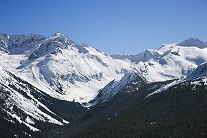 Scenic mountain landscape with snow.