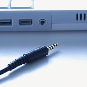 Headphone wire disconnected from computer.