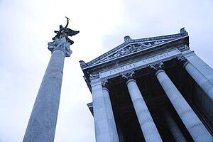 Building and statue in Rome, Italy.