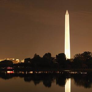 Washington Monument at night in Washington, D. C. USA