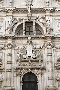 Facade of San Moise Church in Venice, Italy.