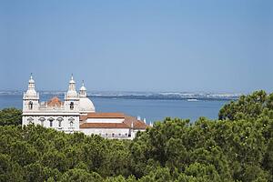 Coastal church in Lisbon, Portugal.
