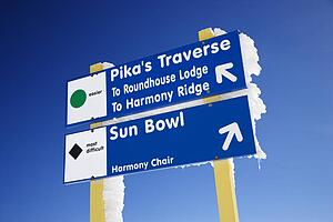 Ski resort trail signs