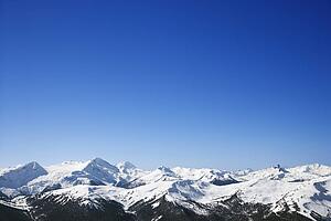 Scenic snow-covered mountains. 