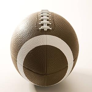 American football on white background.