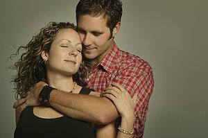 Couple embracing