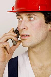 Worker on the phone