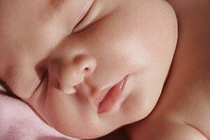 Closeup of sleeping baby's face