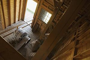 High angle view of a room under construction