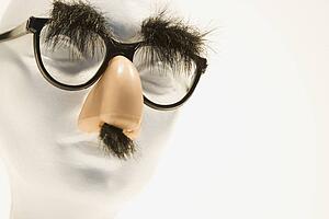 Mannequin wearing groucho glasses