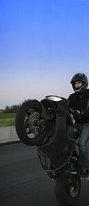Man riding a motorcycle