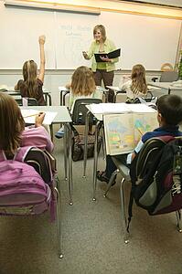 Teacher instructing in a classroom
