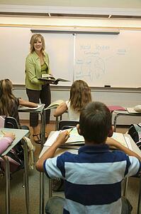 Teaching in a classroom