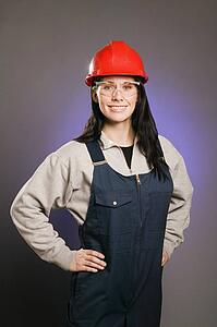Tradeswoman in coveralls