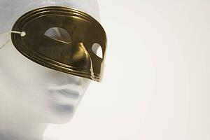 Mannequin wearing a mask
