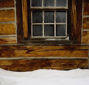 Window of a log cabin