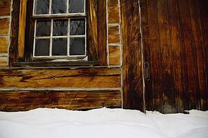 Window of a log cabin